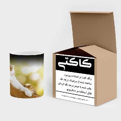 ماگ حرارتی کاکتی طرح گربه مدل mgh17267
