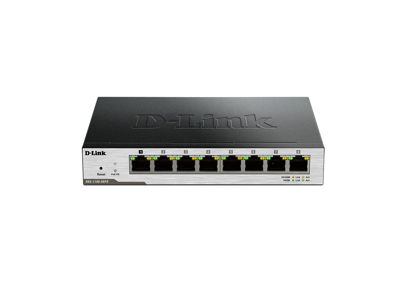سوئیچ 8 پورت گیگابیتی و رکمونت دی لینک مدل DGS-1100-08PD - دوسو آی تی