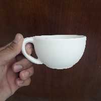 فنجان سایز سه، بیسکویت فنجان قهوه خوری قطر 10، بیس خام فنجان چای خوری، بدنه خام ظروف سرامیک کاسه دسته دار 
