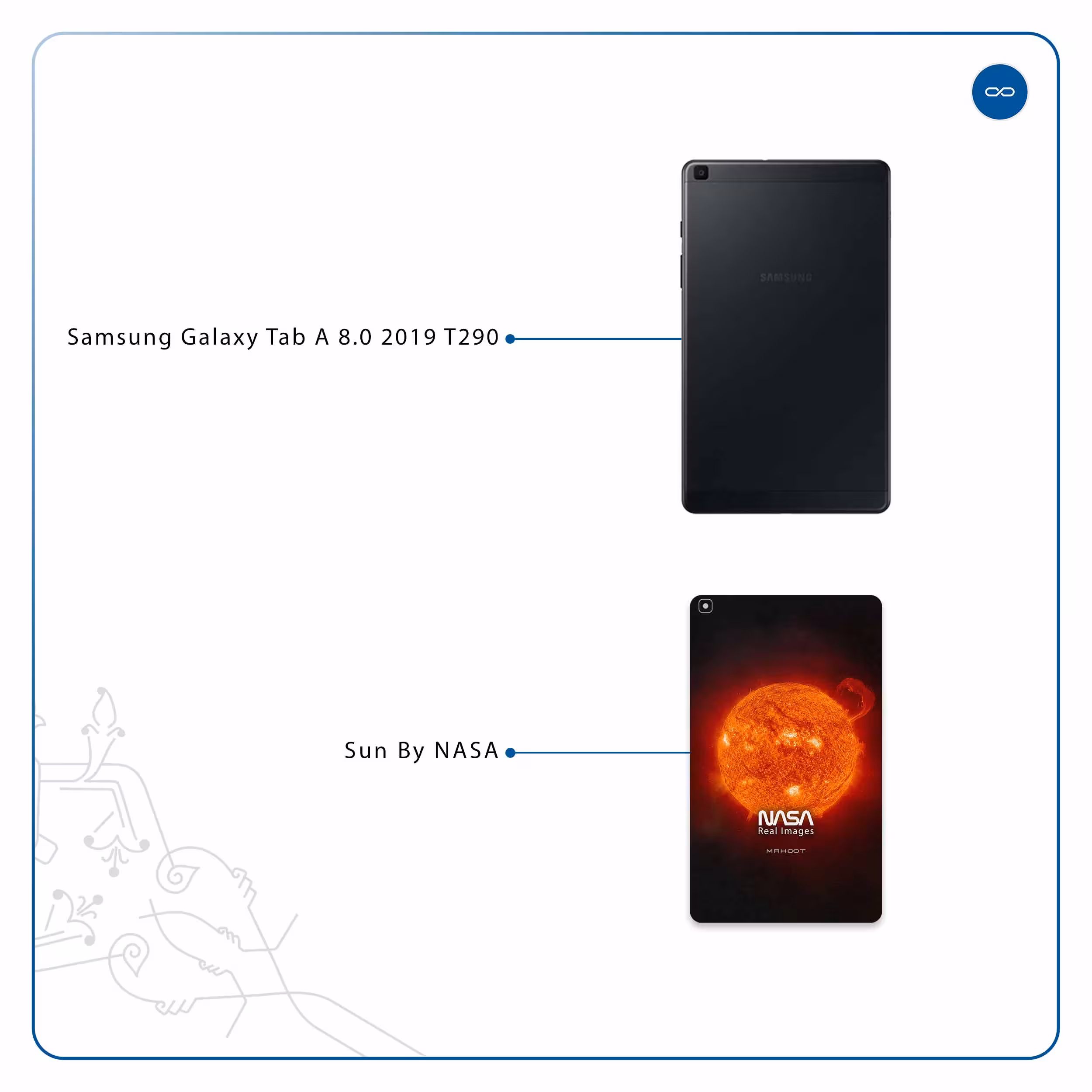 برچسب پوششی ماهوت مدل Sun-By-NASA مناسب برای تبلت سامسونگ Galaxy Tab A 8.0 2019 T290