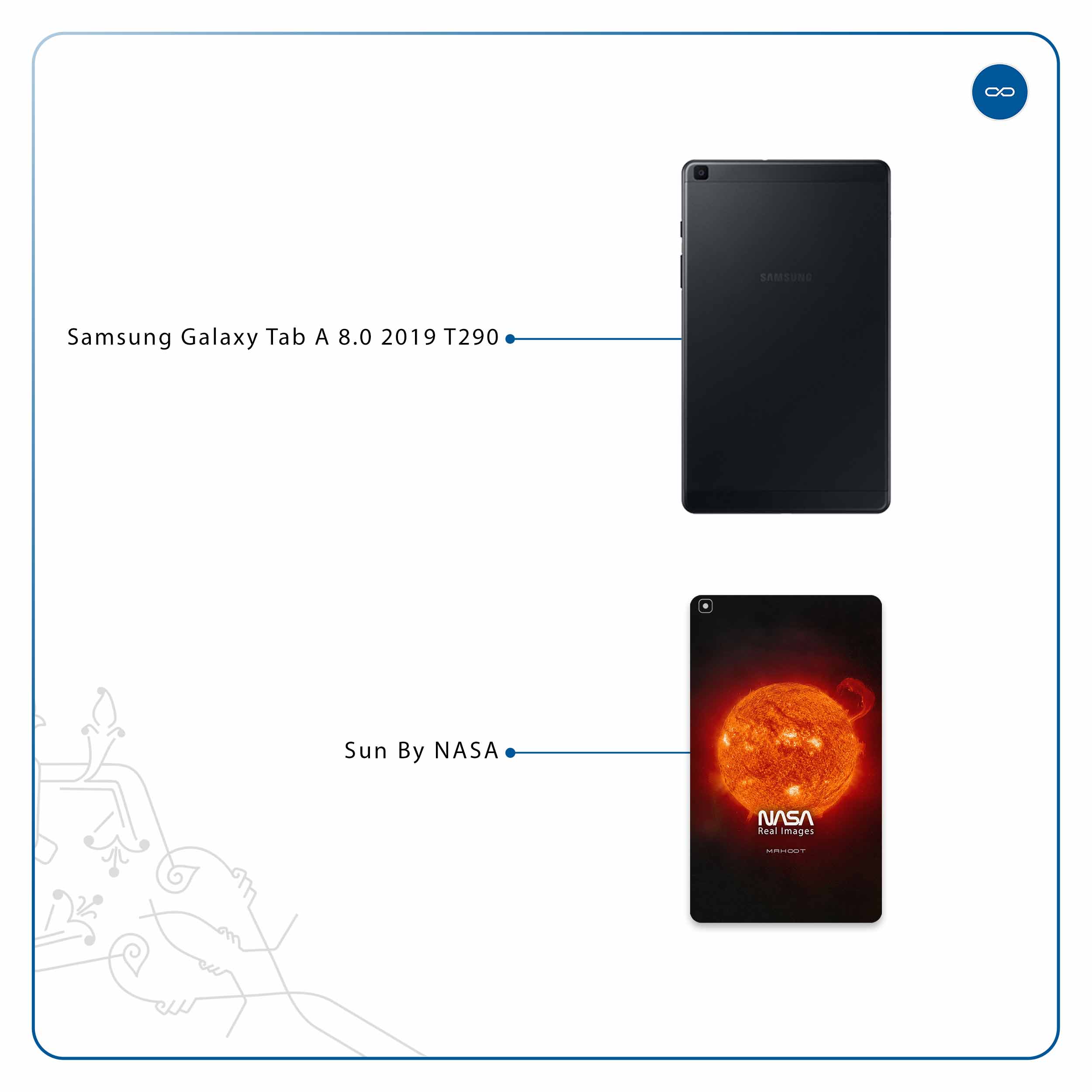 برچسب پوششی ماهوت مدل Sun-By-NASA مناسب برای تبلت سامسونگ Galaxy Tab A 8.0 2019 T290
