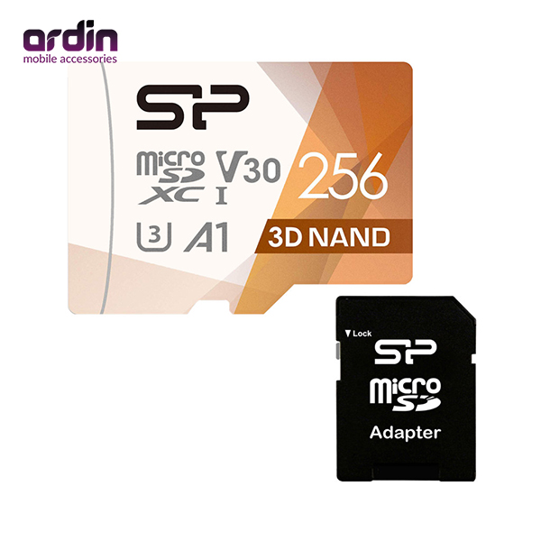 کارت حافظه microSDXC سیلیکون پاور مدل Superior Pro کلاس 10 استاندارد UHS-I U3 سرعت 100MBps ظرفیت 256 گیگابایت به همراه آداپتور SD | موبایل آردین