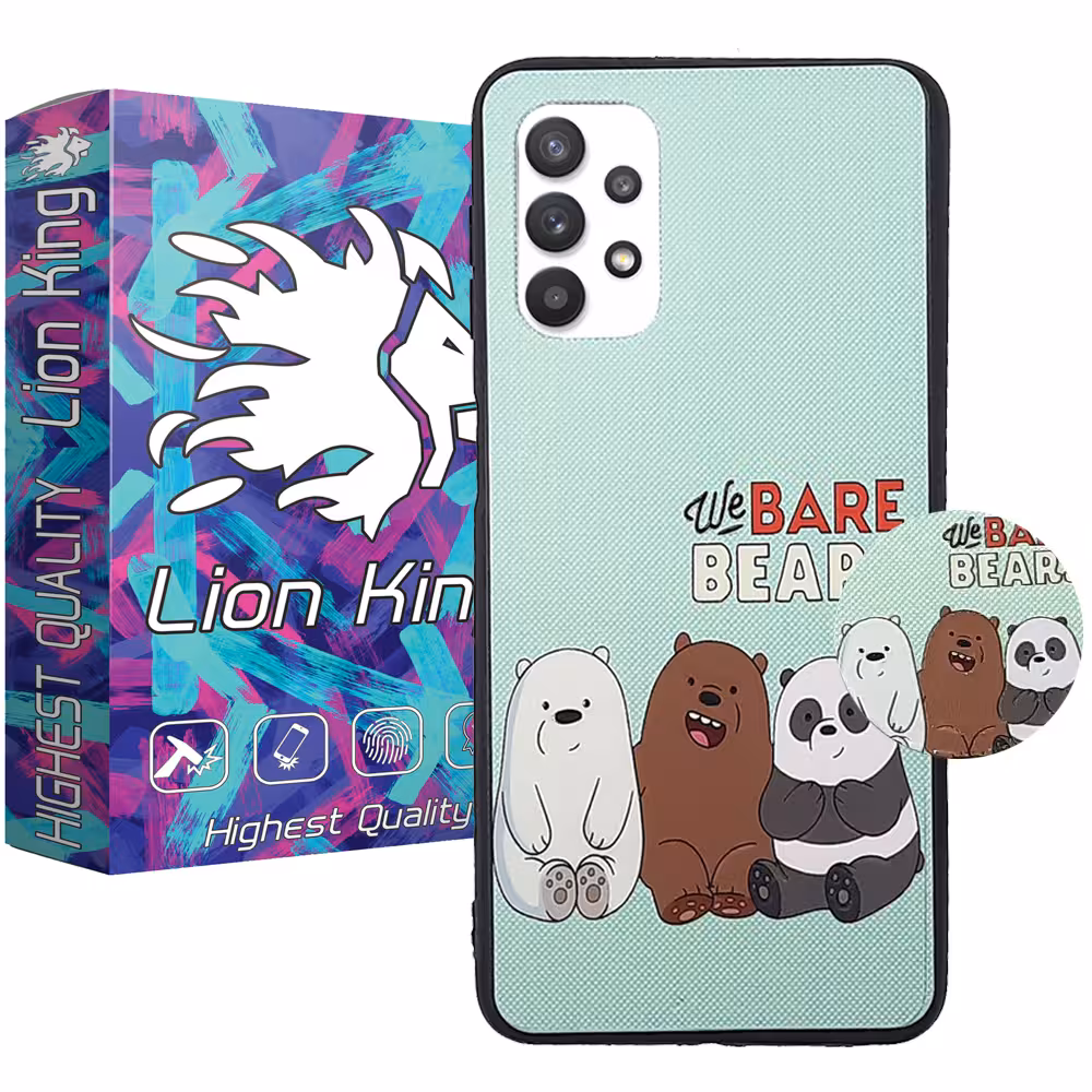 کاور لاین کینگ مدل 3bear مناسب برای گوشی موبایل سامسونگ Galaxy A32 5G به همراه پایه نگهدارنده