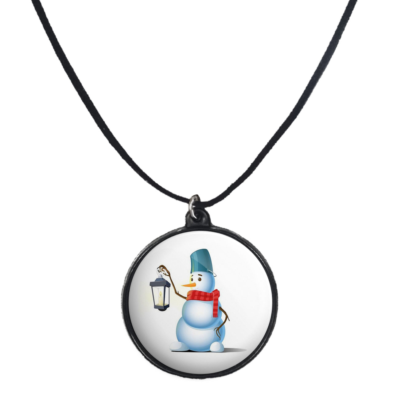 گردنبند پرمانه طرح آدم برفی کد pmb.30425 مدل دو طرفه