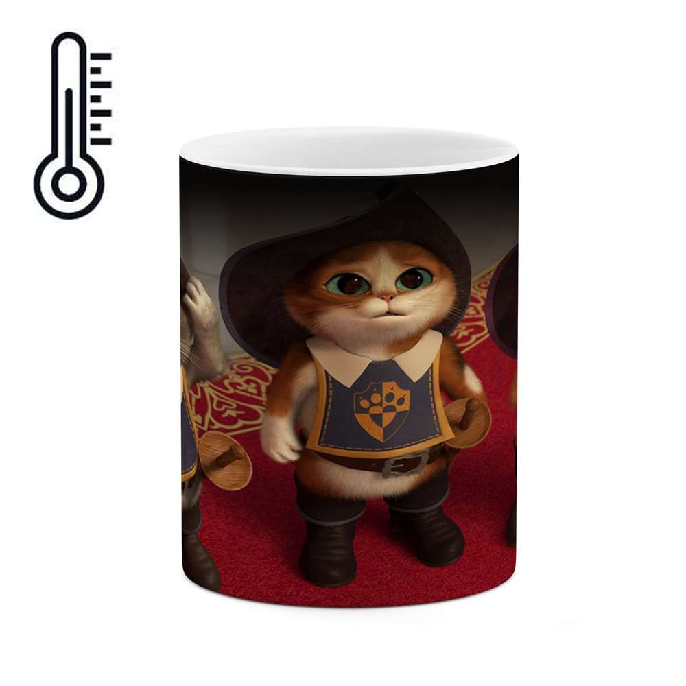 ماگ حرارتی طرح انیمیشن گربه چکمه پوش  مدل mgph15757