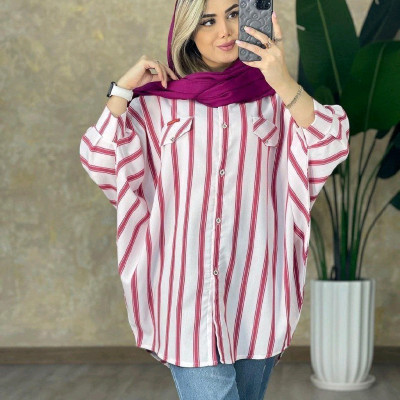 پانچو زنانه لنین مدل پانچ راه راه