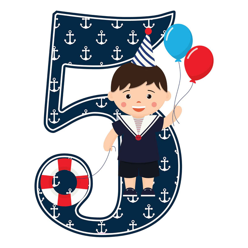 استند رومیزی مدل  تولد عدد 5 طرح ملوان کد 965