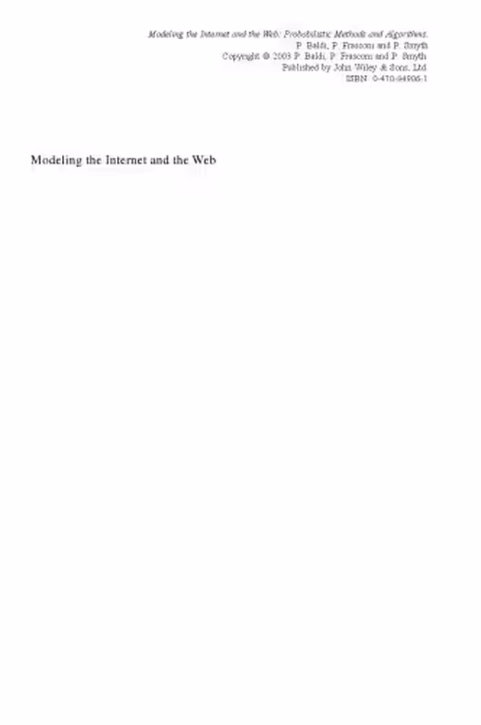 خرید و دانلود نسخه کامل کتاب Modeling the Internet and the Web: probabilistic methods and algorithms