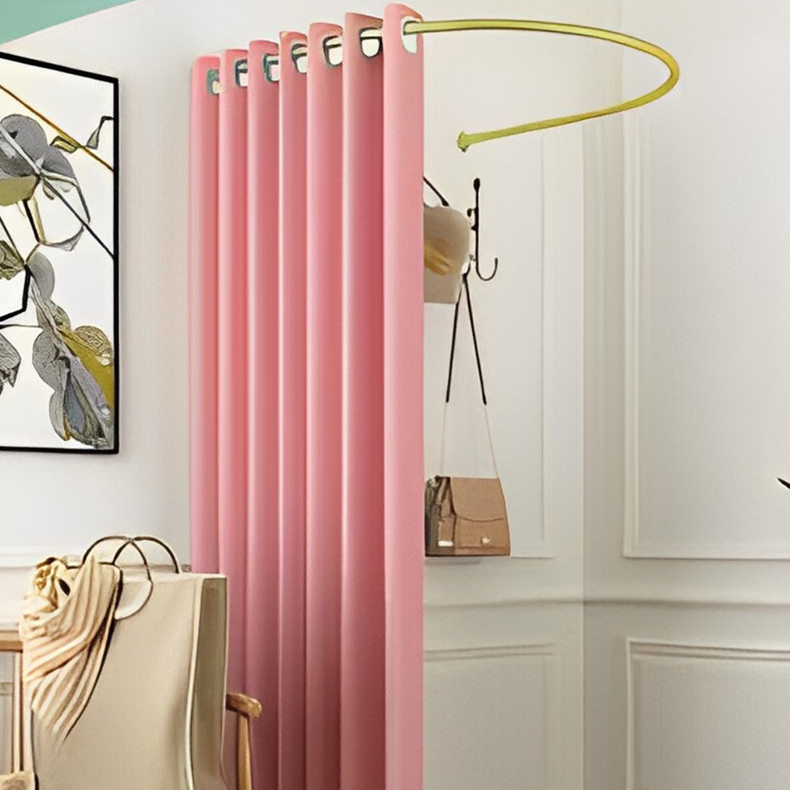 میله یو U  اتاق پرو رنگ  سیاه و طلایی (ارسال با باربری یا تیپاکس به صورت پسکرایه)