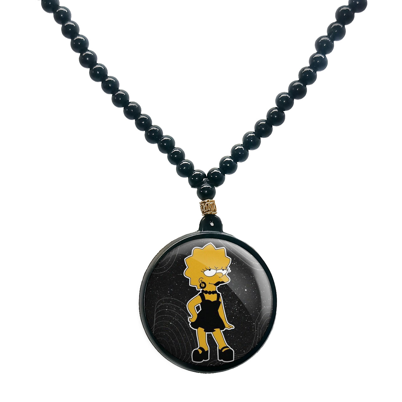 گردنبند پرمانه طرح سیمپسون ها کد pmd.21279 مدل دو طرفه