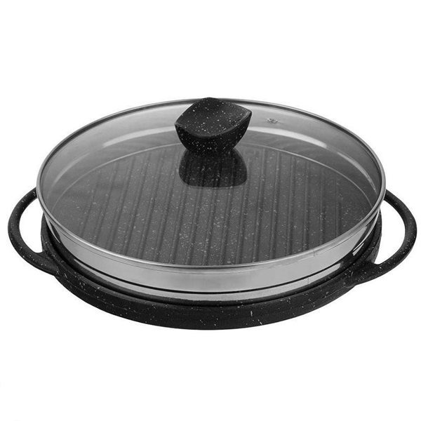 تابه گریل چدنی نالینو دو طرفه مدل Spiza درب دار سایز 28