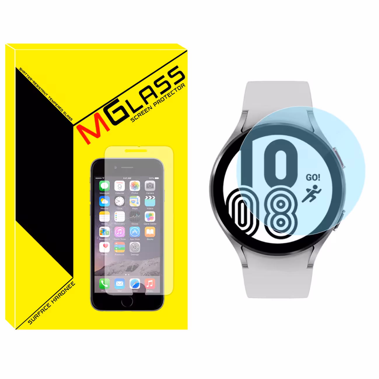 محافظ صفحه نمایش شیشه‌ای ام گلس مدل SH-MG مناسب برای ساعت هوشمند سامسونگGALAXY  Watch 4 44mm