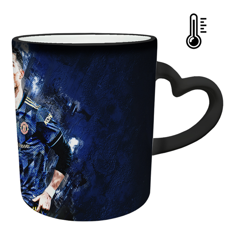 ماگ حرارتی مدل دسته قلبی اکلیلی طرح رونالدو کد 115