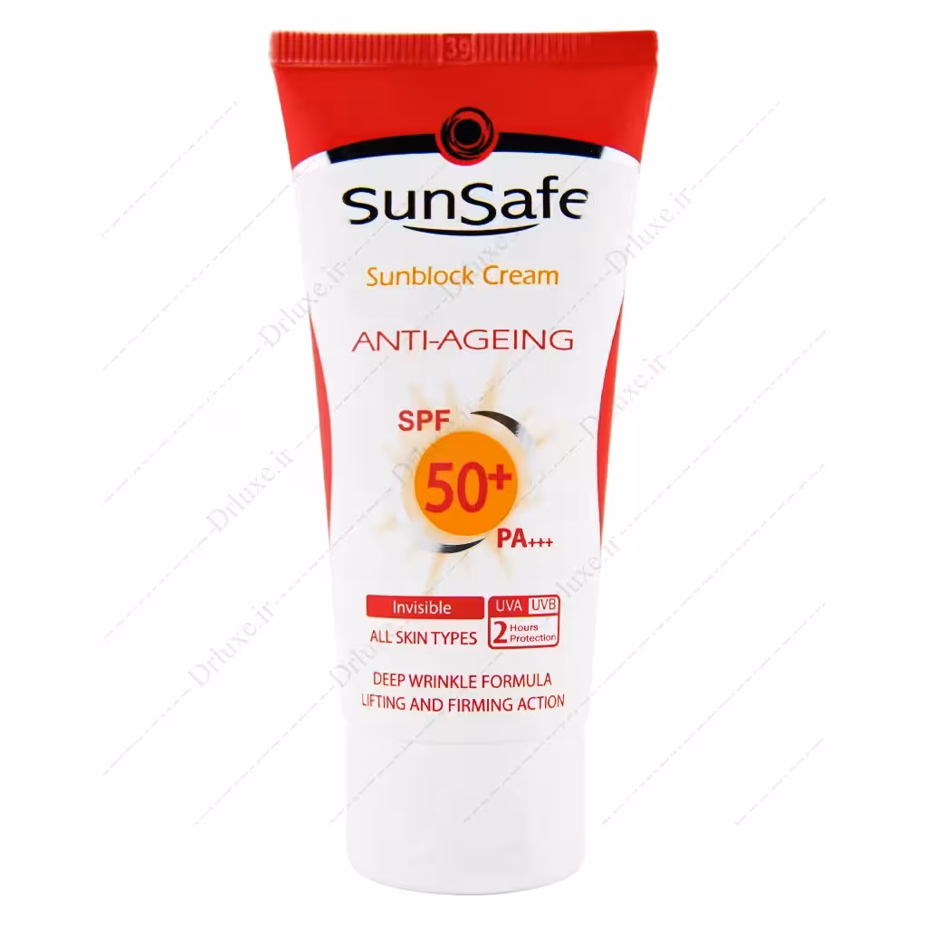 کرم ضد آفتاب SPF50 ضد چروک بی رنگ سان سیف