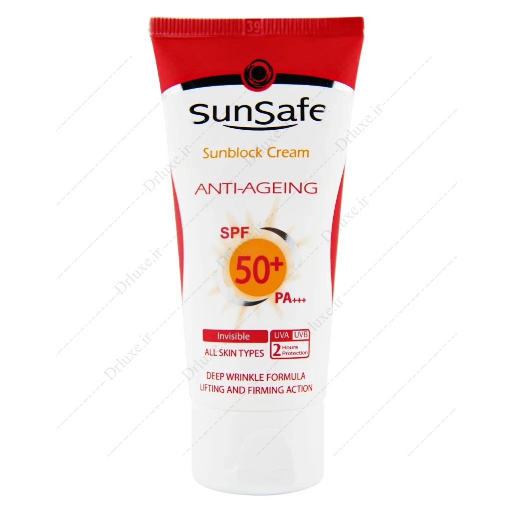 کرم ضد آفتاب SPF50 ضد چروک بی رنگ سان سیف