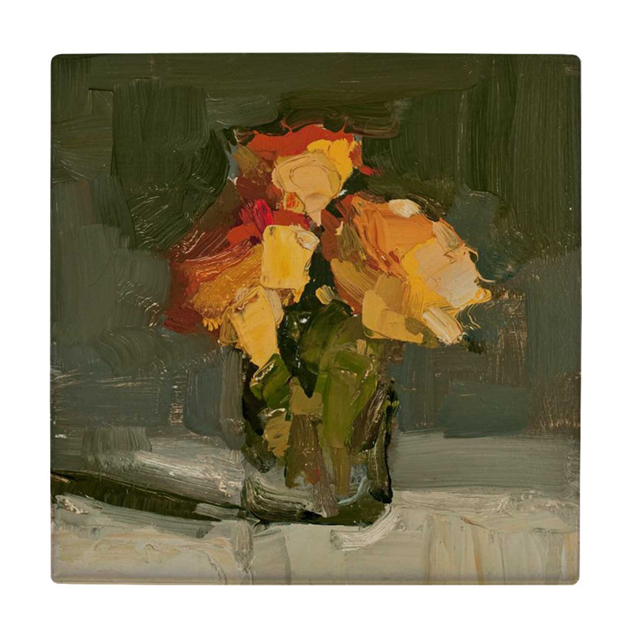 کاشی کارنیلا طرح نقاشی گلدان گل کد wkk1875