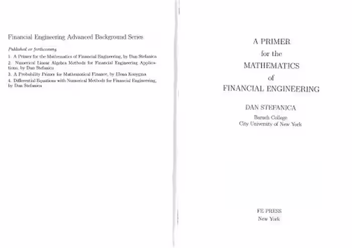 خرید و دانلود نسخه کامل کتاب A Primer for the Mathematics of Financial Engineering