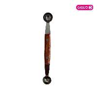 قاشق دو سر 21*25 دسته چوبی