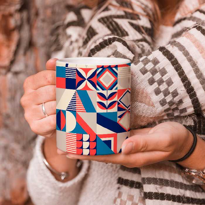 ماگ طرح نقاشی مدل کوبیسم