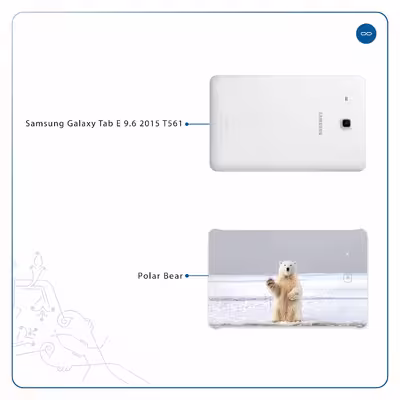 برچسب پوششی ماهوت مدل Polar bear مناسب برای تبلت سامسونگ Galaxy Tab E 9.6 2015 T561