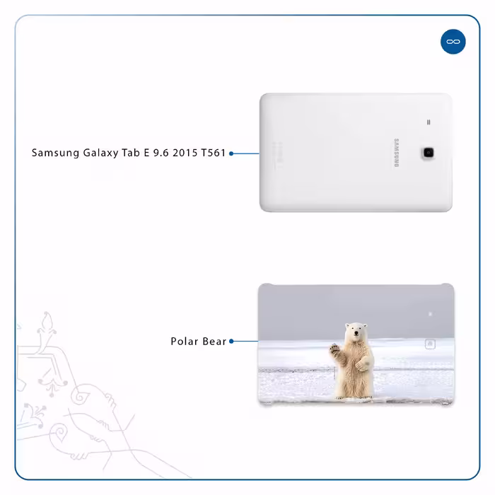برچسب پوششی ماهوت مدل Polar bear مناسب برای تبلت سامسونگ Galaxy Tab E 9.6 2015 T561