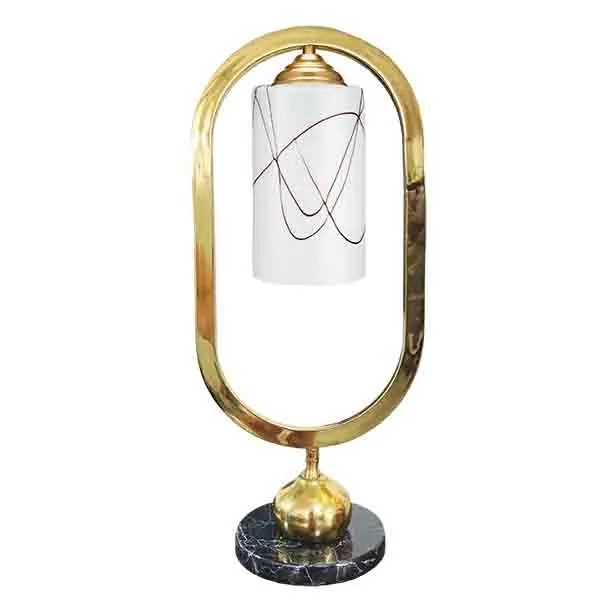 آباژور رومیزی لوتوس لایت مدل ریما سنگی استوانه سفید