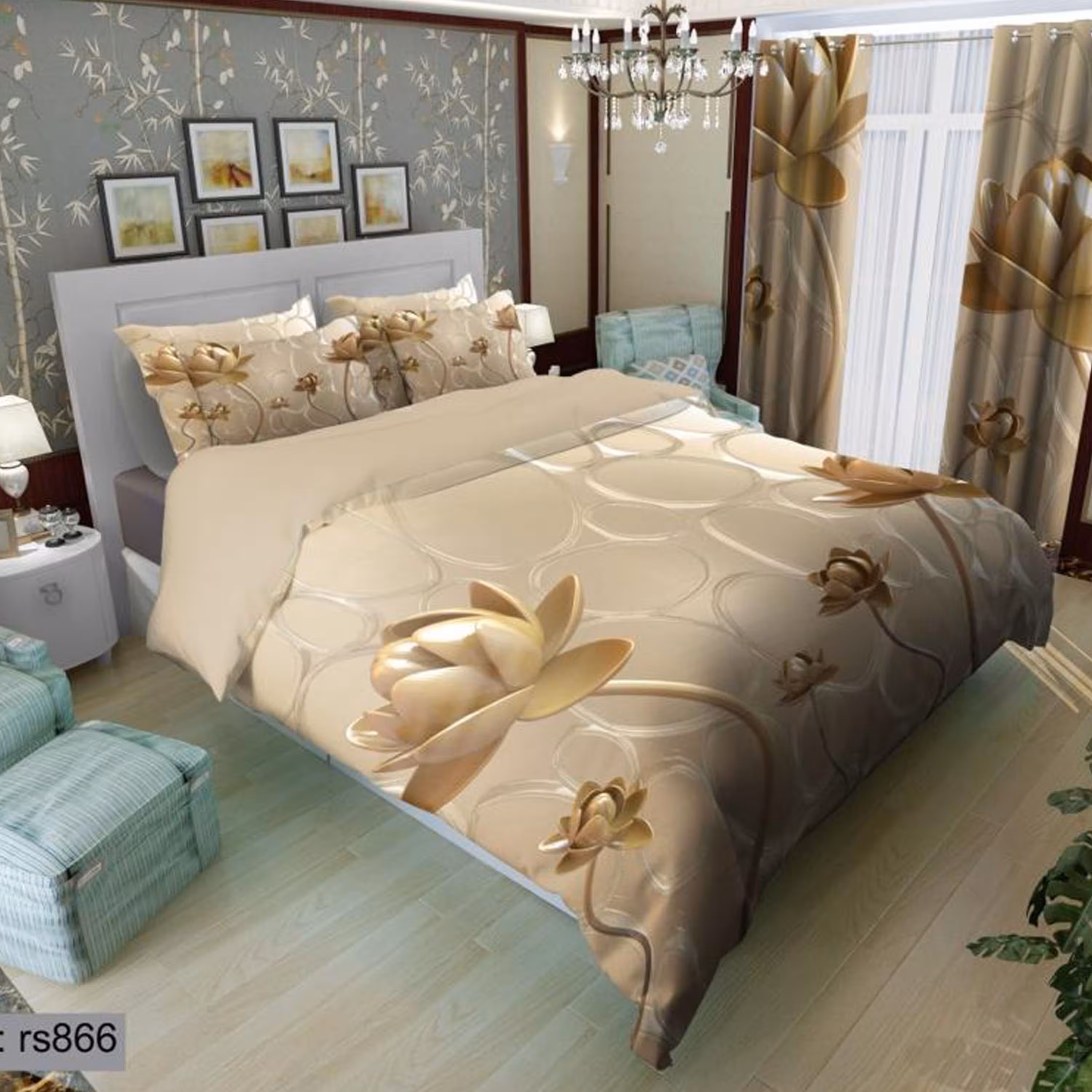 سرویس روتختی 1 نفره تنسل چاپی برندترک لند (Turk Land)  کد rs 866