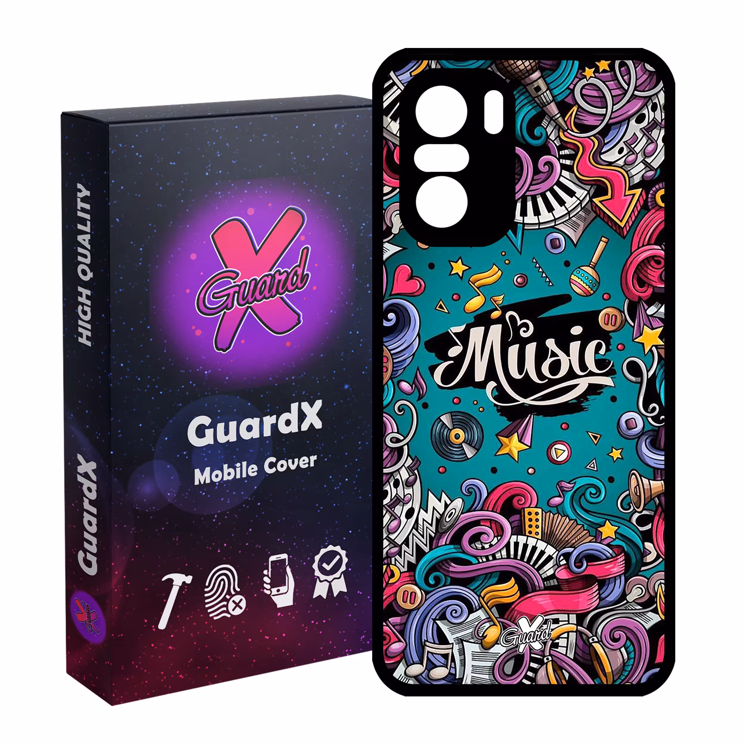 کاور گارد ایکس طرح Music مدل Glass10025 مناسب برای گوشی موبایل شیائومی Poco F3/MI 11X/MI 11X Pro/Redmi K40/K40 Pro