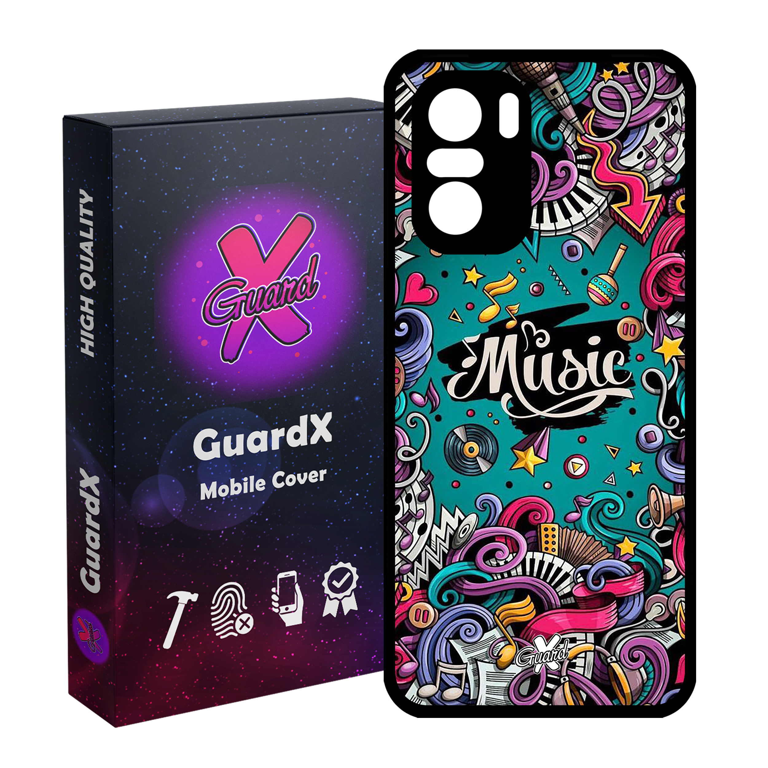 کاور گارد ایکس طرح Music مدل Glass10025 مناسب برای گوشی موبایل شیائومی Poco F3/MI 11X/MI 11X Pro/Redmi K40/K40 Pro