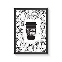 تابلو وینا مدل Coffee time | دنیای قاب