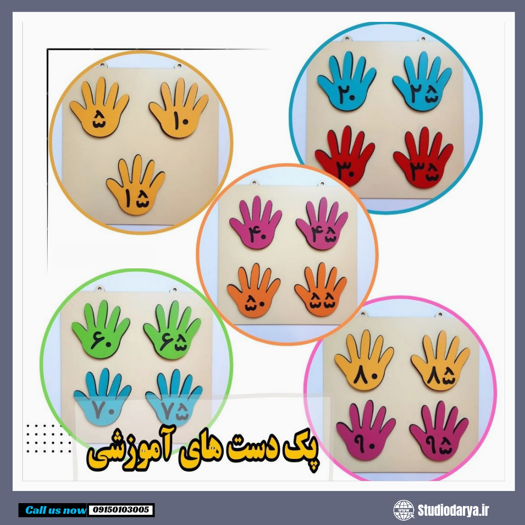 پک دست های آموزشی همراه با قاب