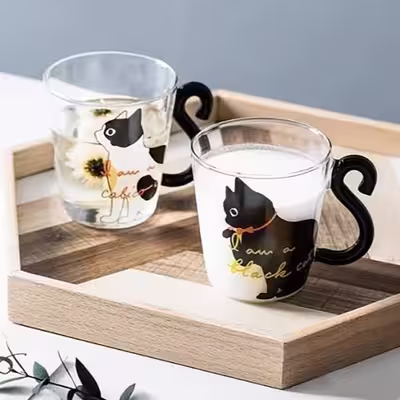 لیوان طرح گربه کد HA306