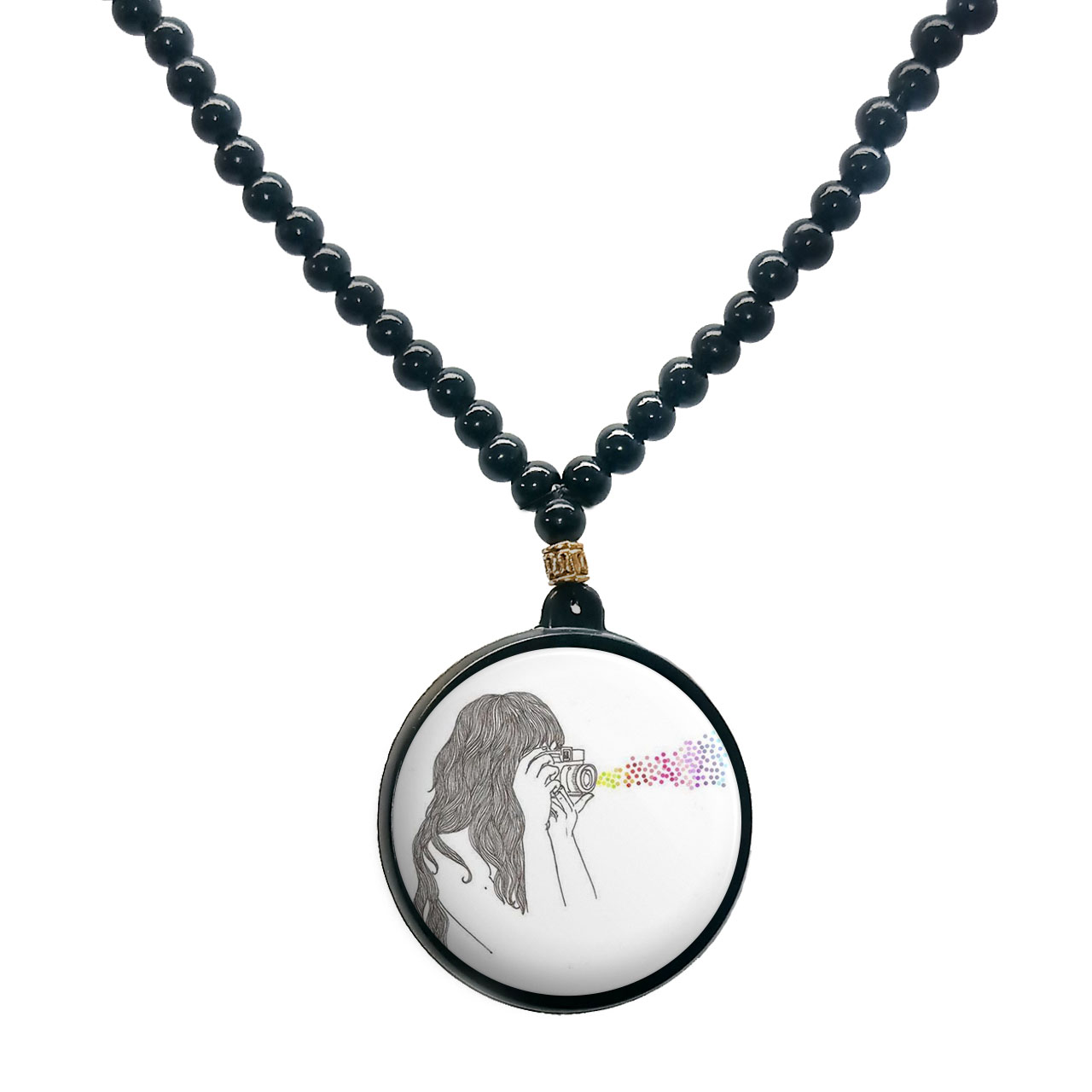 گردنبند پرمانه طرح عکاس کد pmd.5187مدل دو طرفه