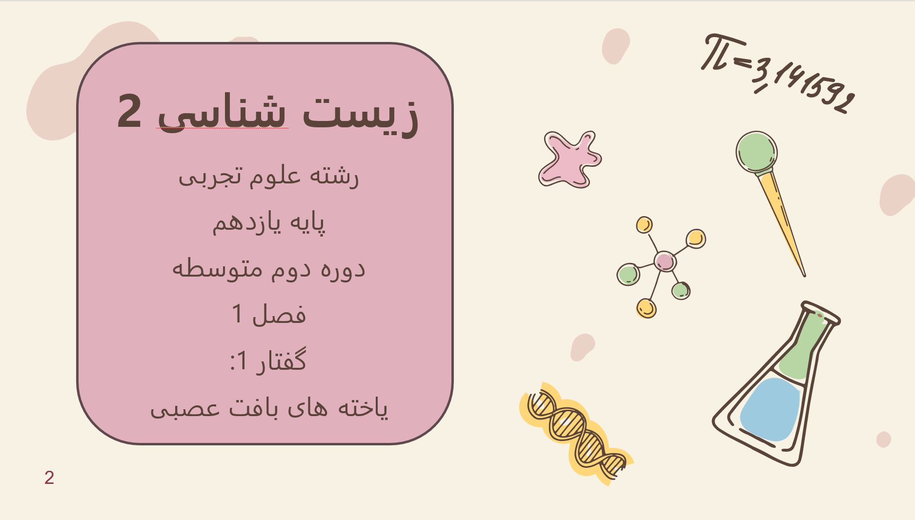 پاورپوینت زیست (2) - پایه یازدهم - فصل 1 - گفتار 1