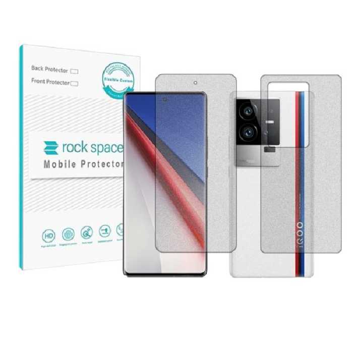 گلس صفحه نمایش و پشت گوشی ویوو iQOO 11 PRO مدل نانو هیدروژل مات برند راک اسپیس کد SS