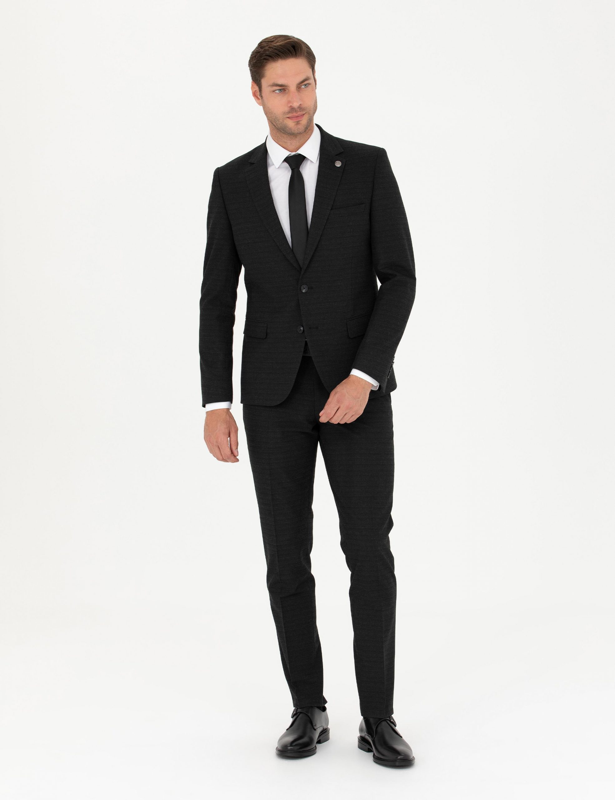 کت و شلوار مردانه خاکستری تیره پیرکاردین - فروشگاه لباس شهرمون