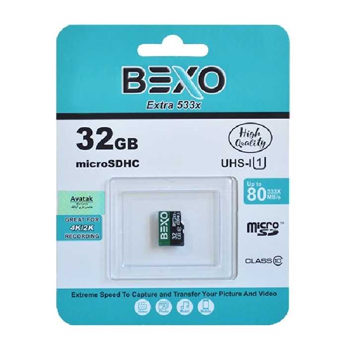 کارت حافظه‌ microSDHC بکسو مدل Extra کلاس 10 استاندارد UHS-I U1 سرعت 80MBps ظرفیت 32 گیگابایت