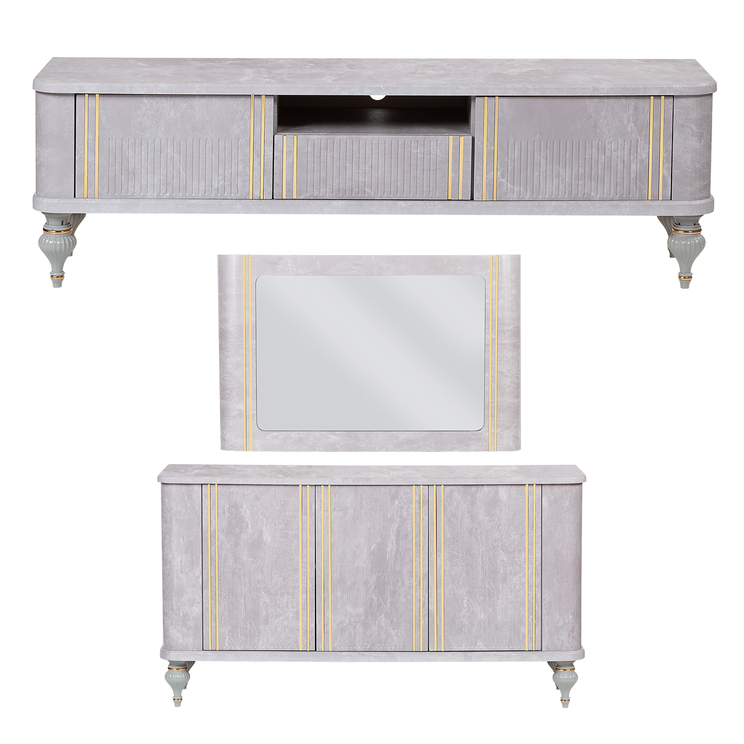 آینه و کنسول مدل Almas به همراه میز تلویزیون