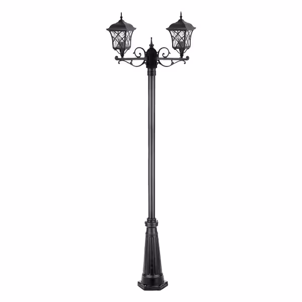 چراغ حیاطی ایستاده دو شعله شفق مدل پاسارگاد کد 8429