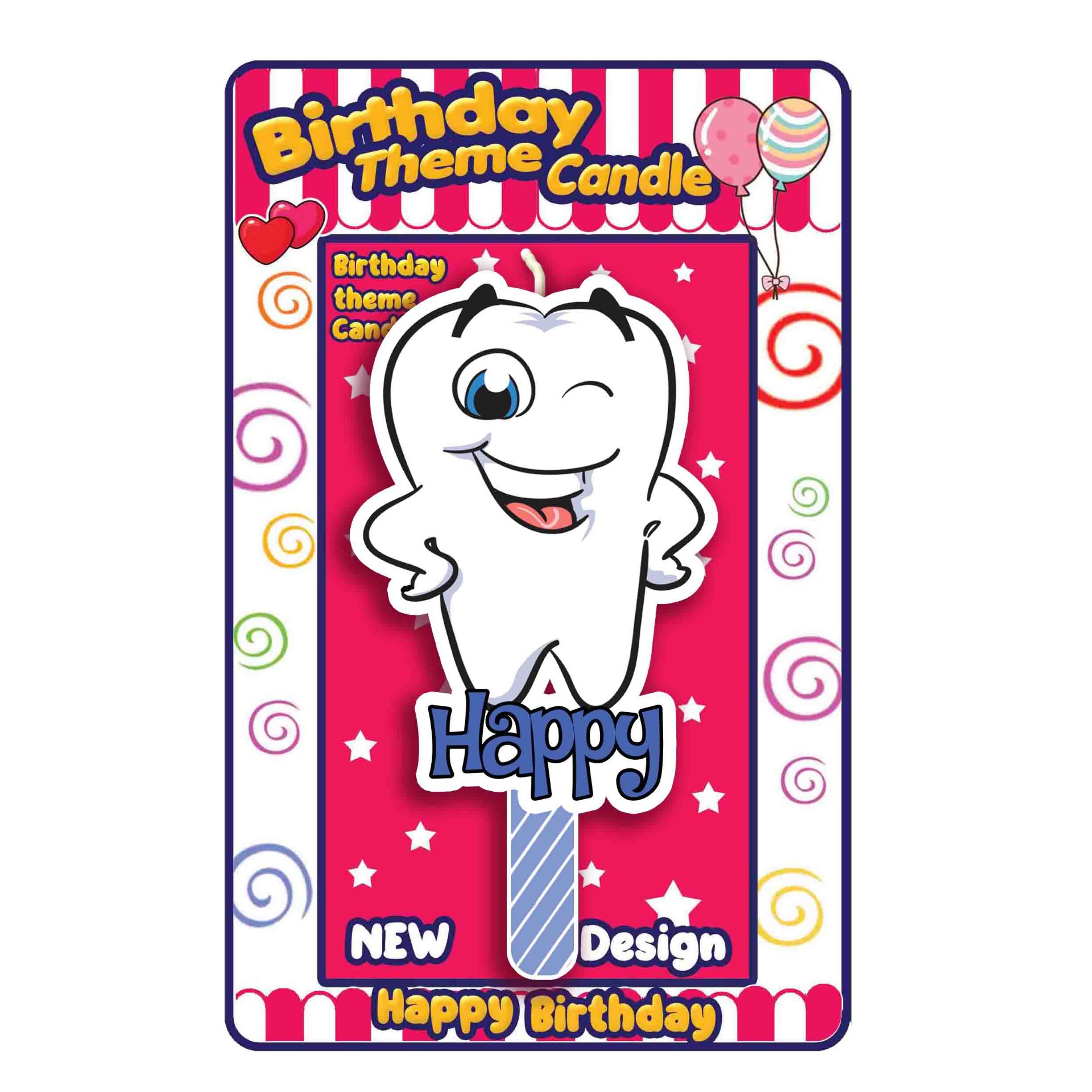 شمع دندون پارافین(شخصیت) دندون پسر تک و عمده(24 عدد)