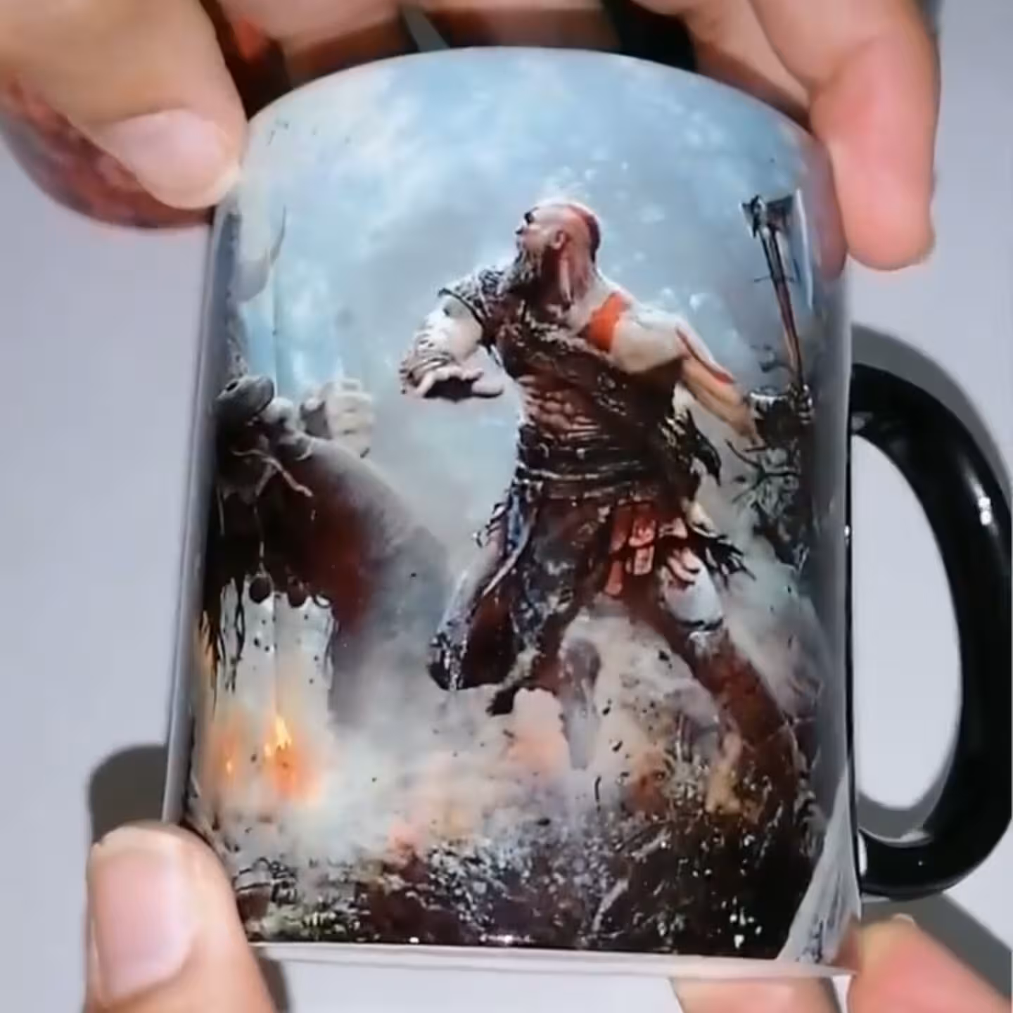 ماگ گیمینگ دسته و داخل مشکی گاد اف وار god of war  ( کریتوس . رگناروک ) پلی استیشن.  ایکس باکس 