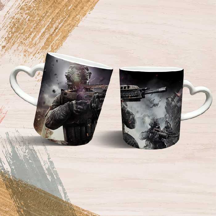 ماگ مدل دسته قلبی طرح بازی کال آف دیوتی call of duty کد 92