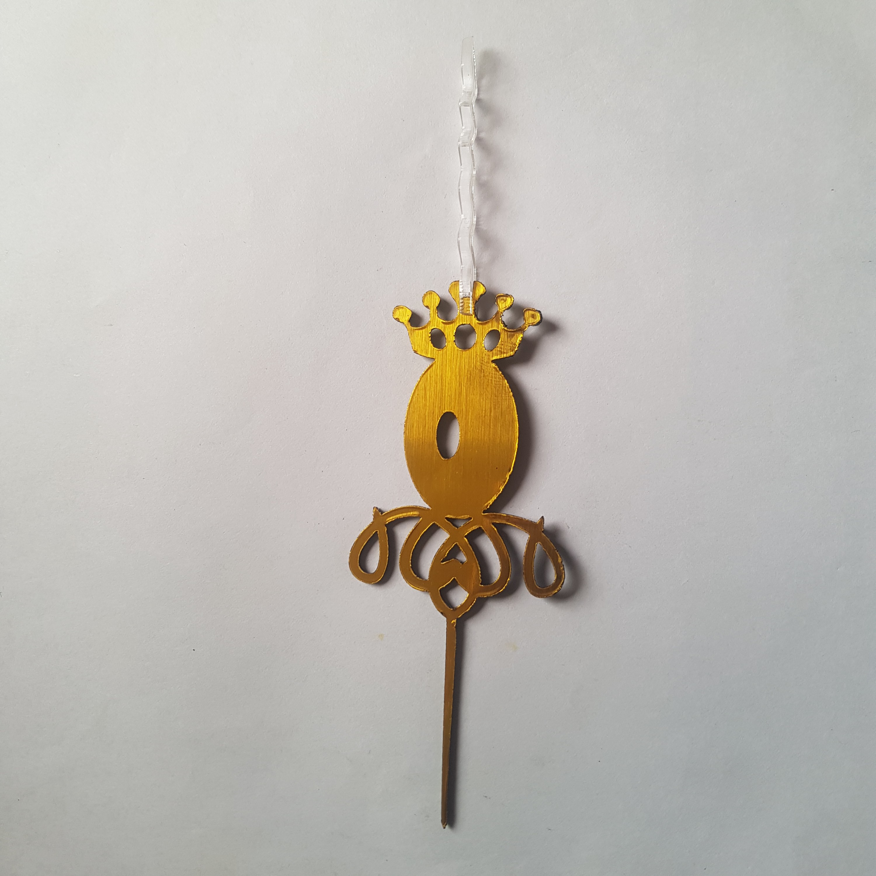 تاپر کیک تولد با شمع، مولتی استایل طلایی، طرح شماره صفر، مدل 001