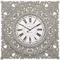 ساعت ديواری چوبی سايز بزرگ لوتوس کد محصول: W-1980-VITTORIA-GRAY&GOLD
