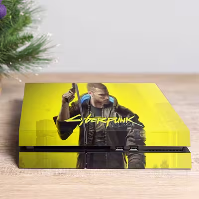 برچسب پلی استیشن ۴ مدل ps4 fat طرح cyberpunk کد PS-1013