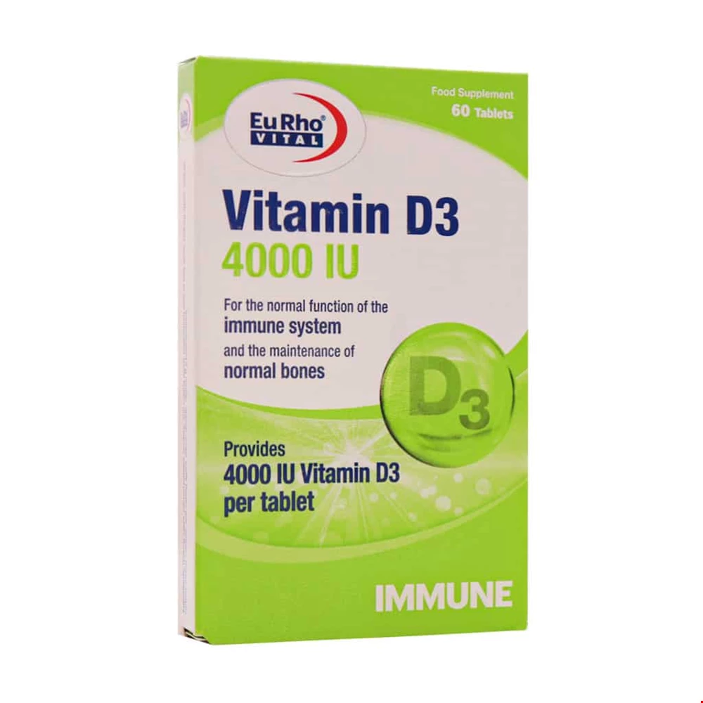 قرص ویتامین D3 4000 واحد یوروویتال 60 عددی