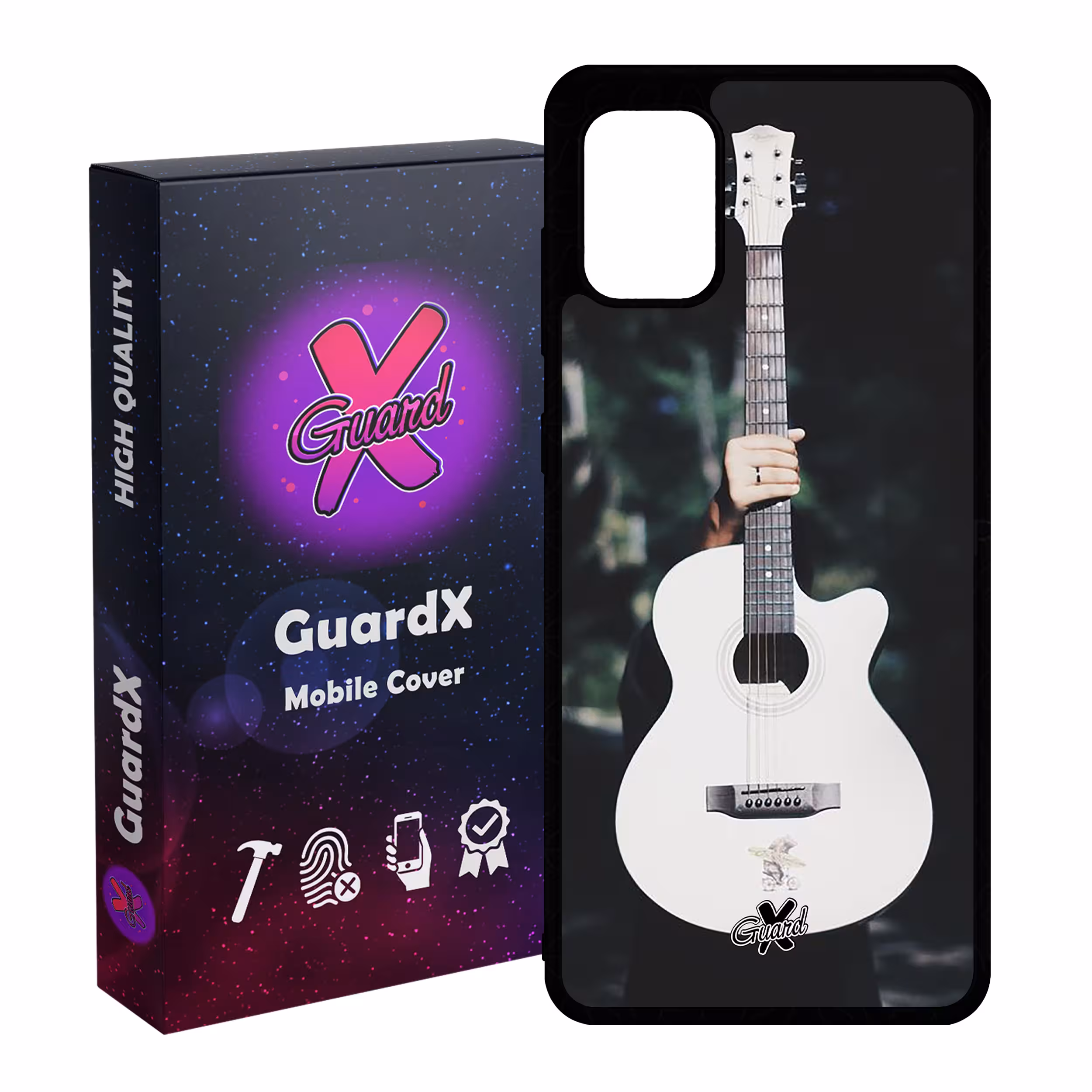 کاور گارد ایکس طرح گیتار مدل Glass10263 مناسب برای گوشی موبایل سامسونگ Galaxy A31