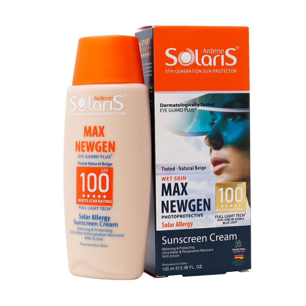 آردن سولاریس کرم ضد آفتاب رنگی بژ طبیعی spf 100 پوست حساس 100 میل MAX