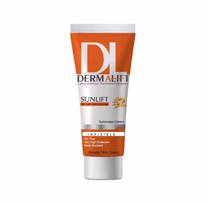 کرم ضد آفتاب بی رنگ spf 50 درمالیفت {پوست چرب و جوش دار} | 40ml