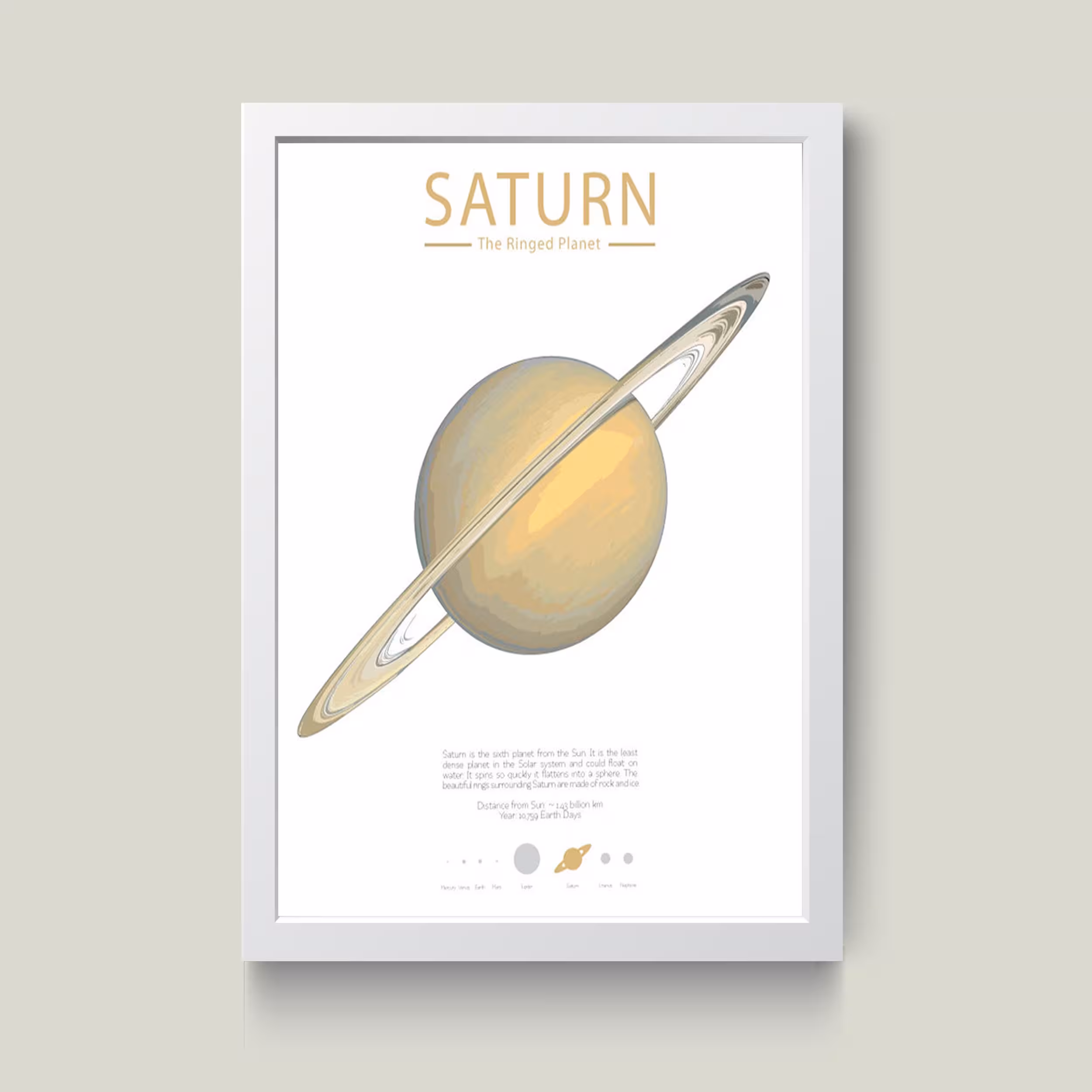 تابلو مدل Minimall زحل Saturn کدm2409-w
